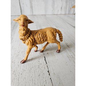 Vintage large Italian sheep nativity plastic fontanini tan Xmas statue figurine